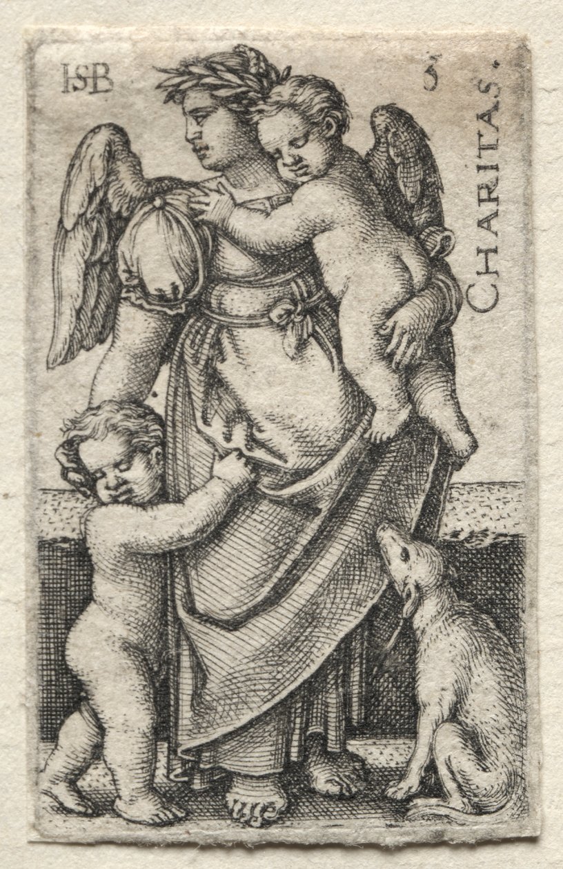 Tanrı Bilgisi ve Yedi Ana Erdem: Hayırseverlik - Charitas by Hans Sebald Beham