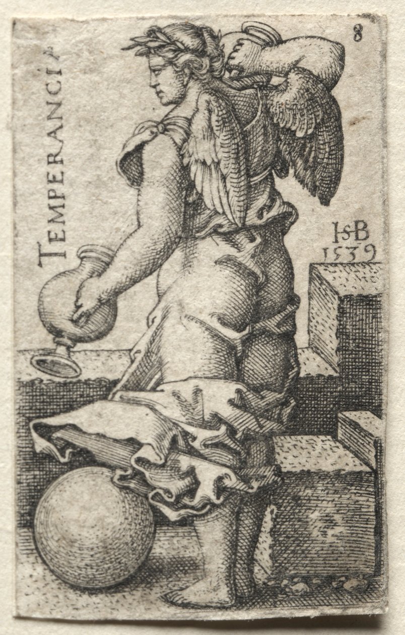 Tanrı Bilgisi ve Yedi Ana Erdem: Temperance - Temperancia by Hans Sebald Beham