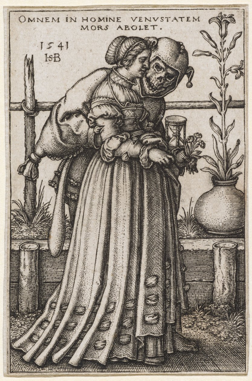 Leydi ve Ölüm, 1541 (bakır levha gravürü) by Hans Sebald Beham