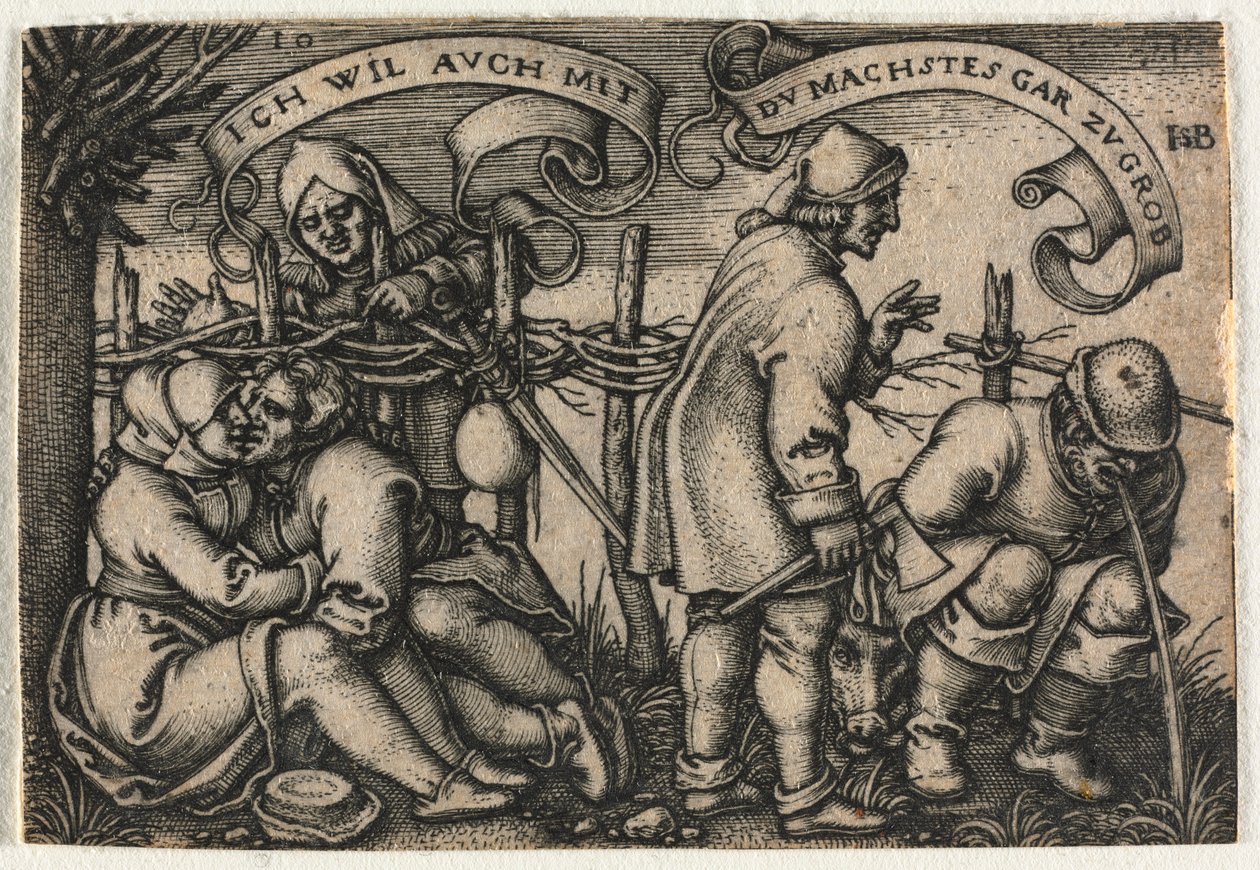 Köylü Düğünü veya On İki Ay: No. 10, 1546. by Hans Sebald Beham