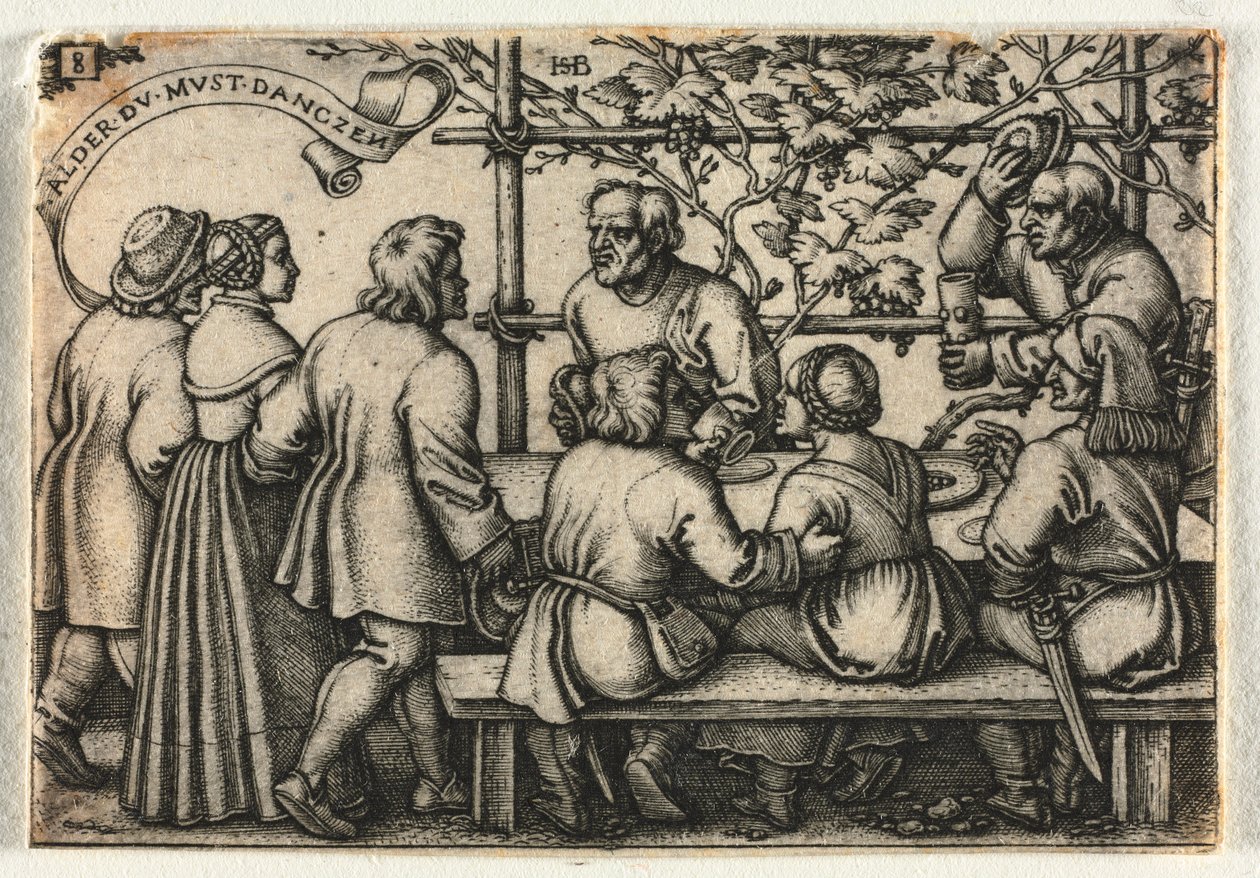 Köylü Düğünü veya On İki Ay: No. 8, 1546. by Hans Sebald Beham