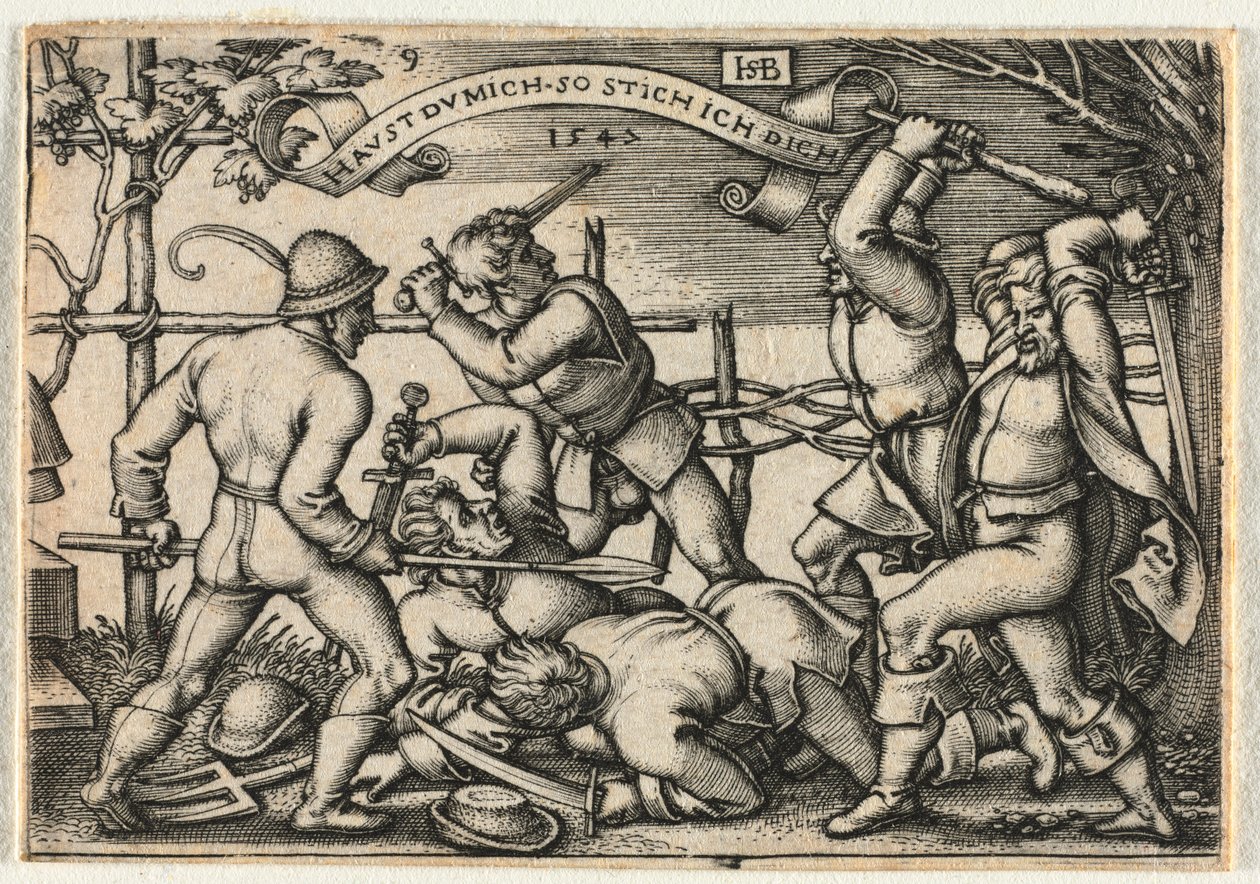 Köylü Düğünü veya On İki Ay: No. 9, 1547. by Hans Sebald Beham