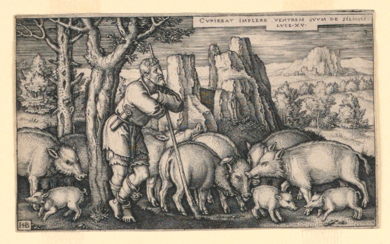 Domuzların Arasındaki Müsrif Oğul by Hans Sebald Beham