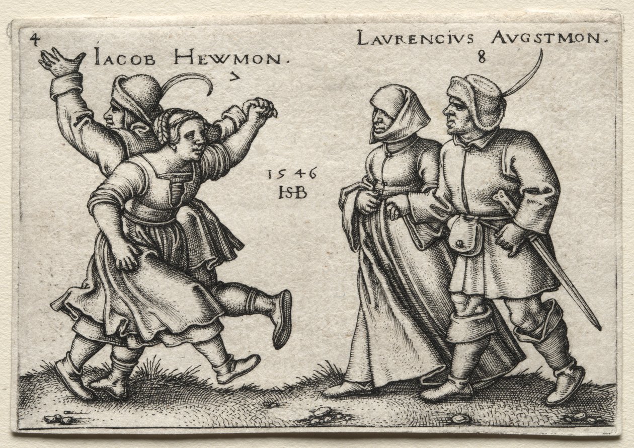 Köy Düğünü: Jacob Hewmon / Lawrencius Augstmon by Hans Sebald Beham