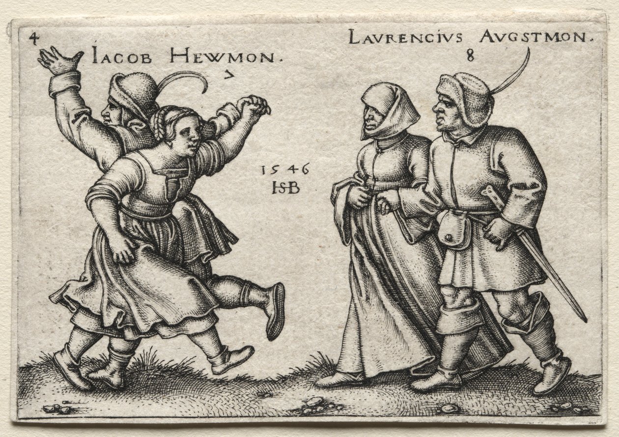 Köy Düğünü: Jacob Hewmon Lawrencius Augstmon, 1546. by Hans Sebald Beham