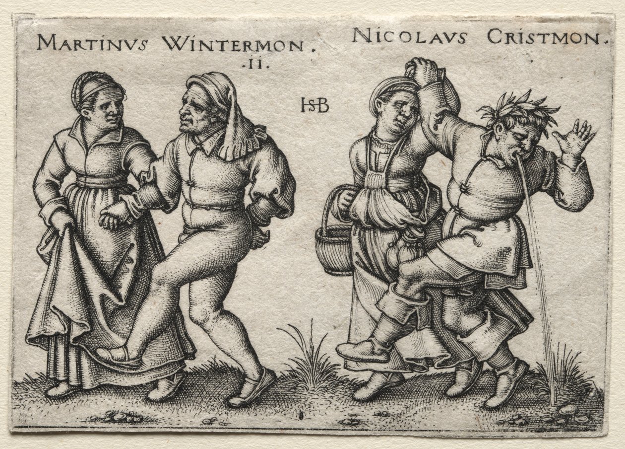 Köy Düğünü: Martinus Wintermon / Nicolaus Cristmon by Hans Sebald Beham