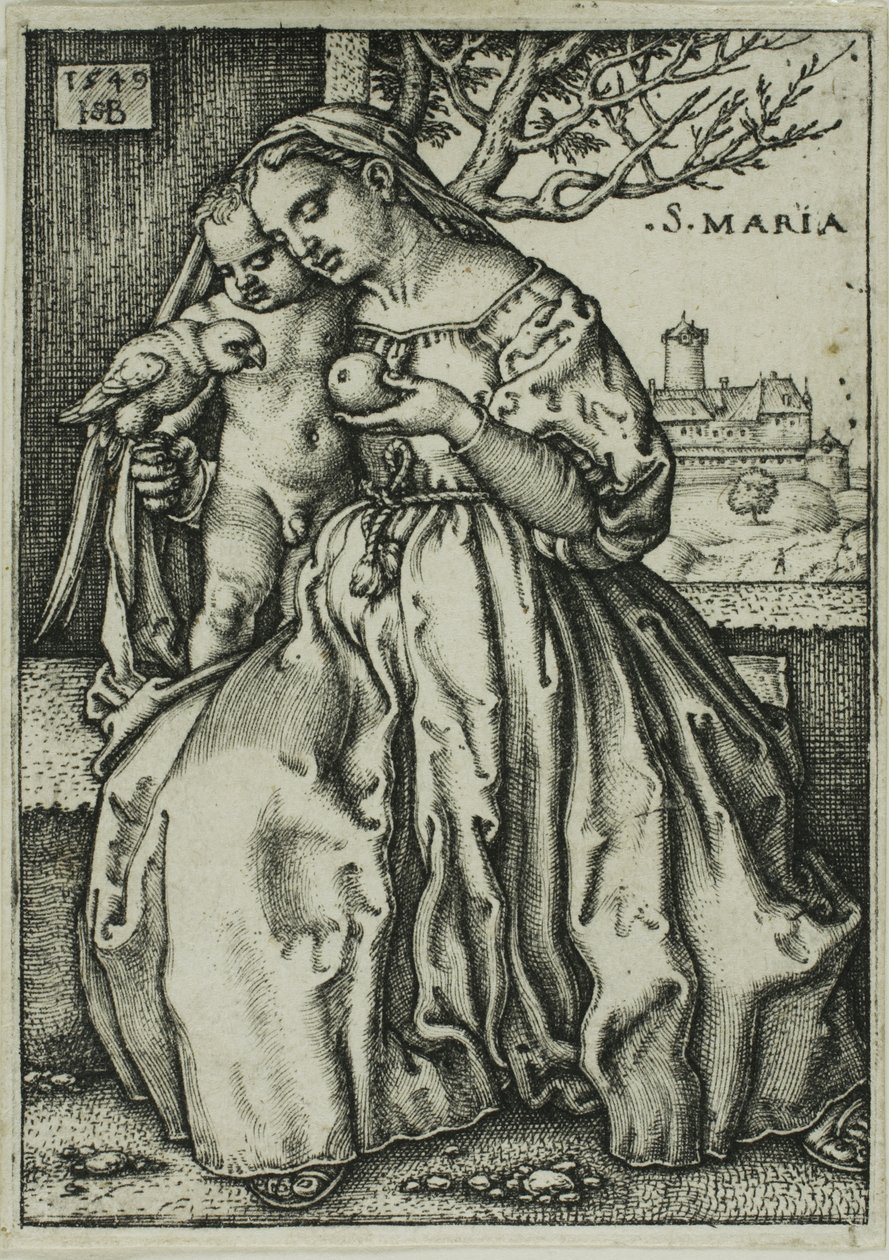 Papağan ile Bakire ve Çocuk by Hans Sebald Beham