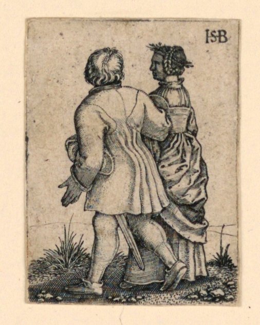 Düğün Alayı: Sola yürüyen çift, karşıya bakıyor by Hans Sebald Beham