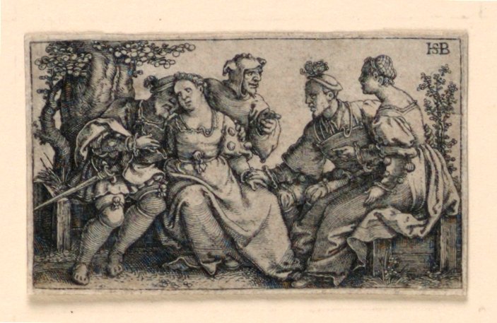 İki Çift ve Soytarı by Hans Sebald Beham