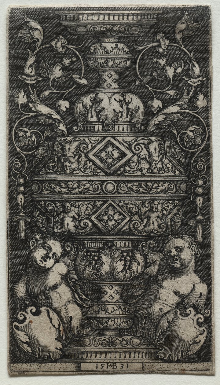 Çocuklarla Süslenmiş Vazo by Hans Sebald Beham