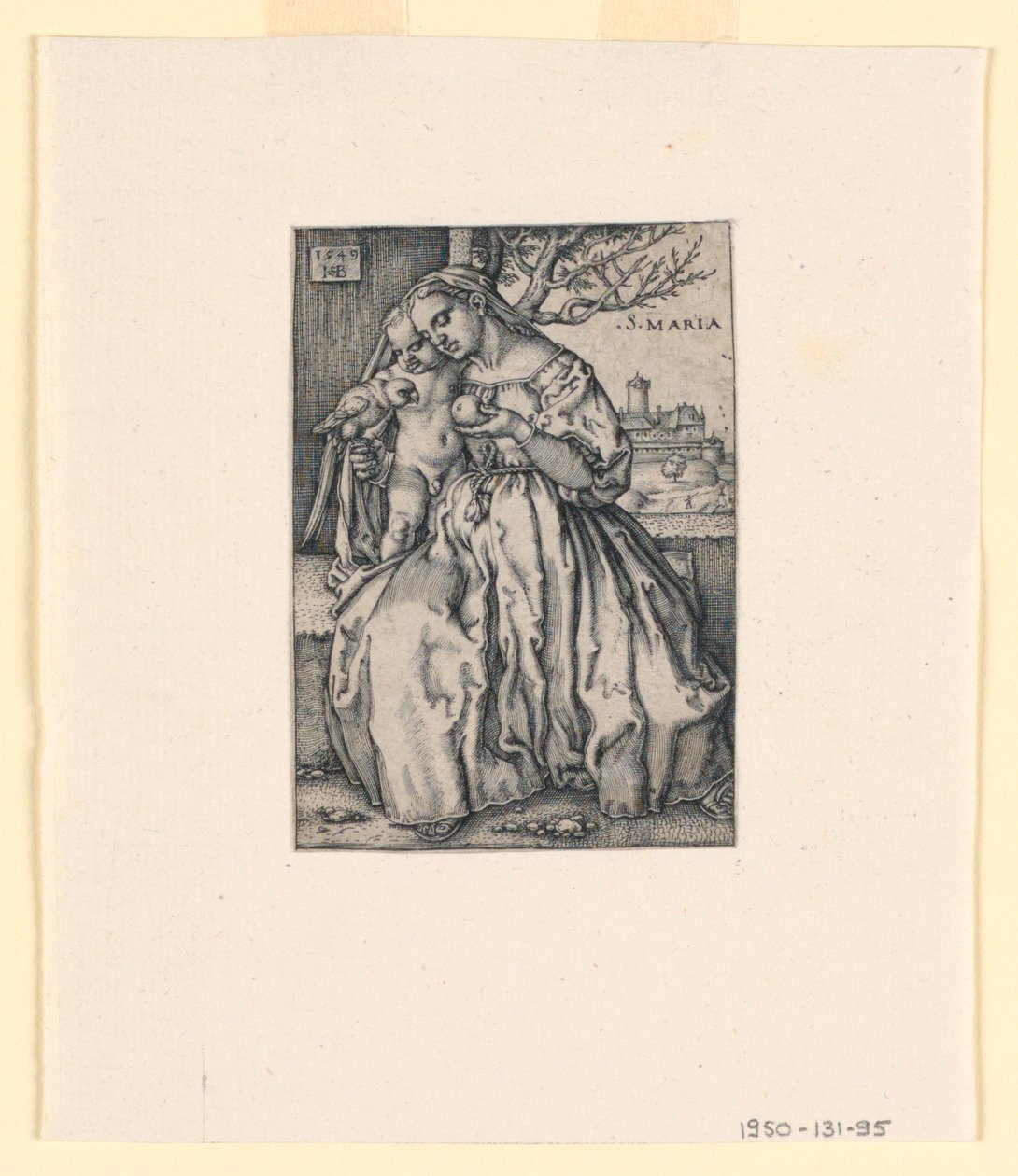 Papağanlı Bakire ve Çocuk by Hans Sebald Beham