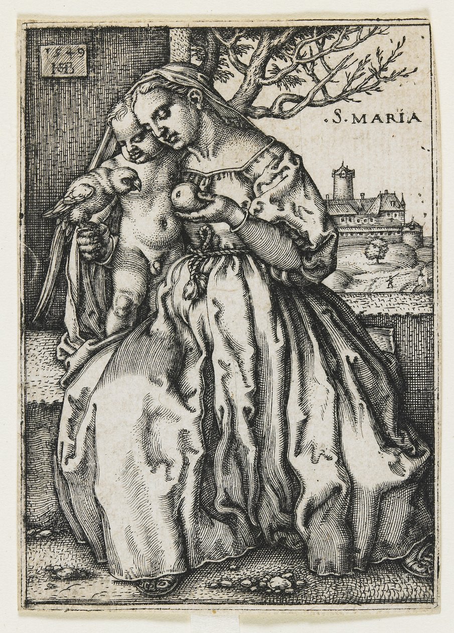 Papağanlı Bakire ve Çocuk, 1549 by Hans Sebald Beham