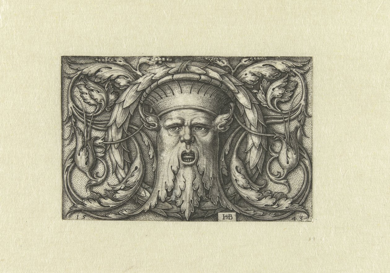 Yüzey dekorasyonu. Bir taç ile maske by Hans Sebald Beham