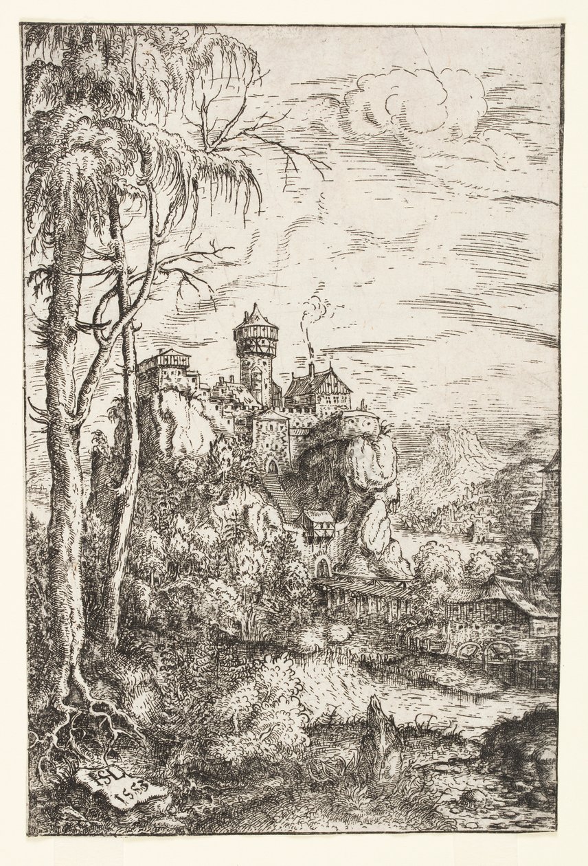 Kale ve Köprü ile Manzara by Hans Sebald Lautensack