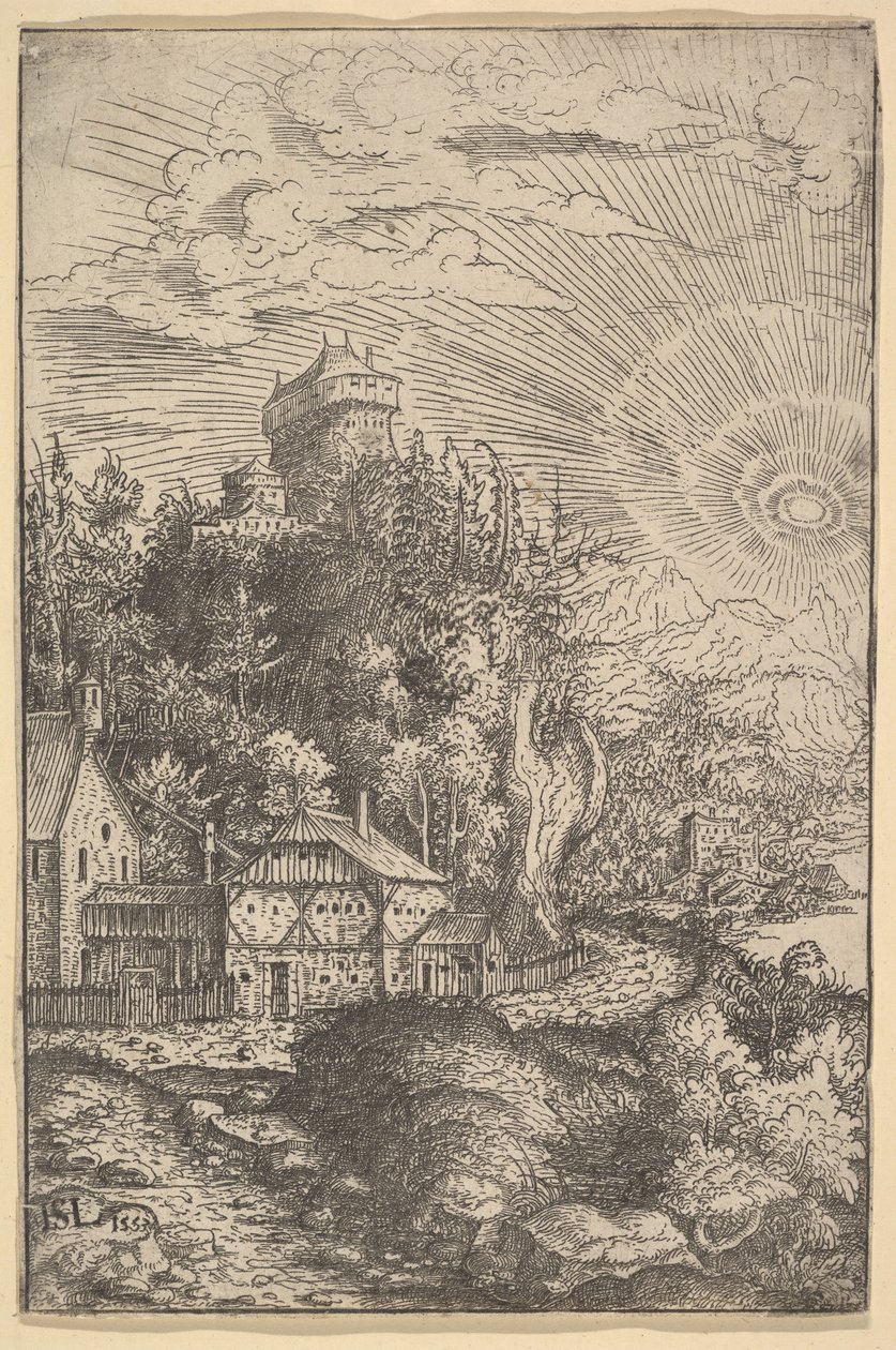 Kayaya Tünemiş Kaleli Manzara, 1553. by Hans Sebald Lautensack