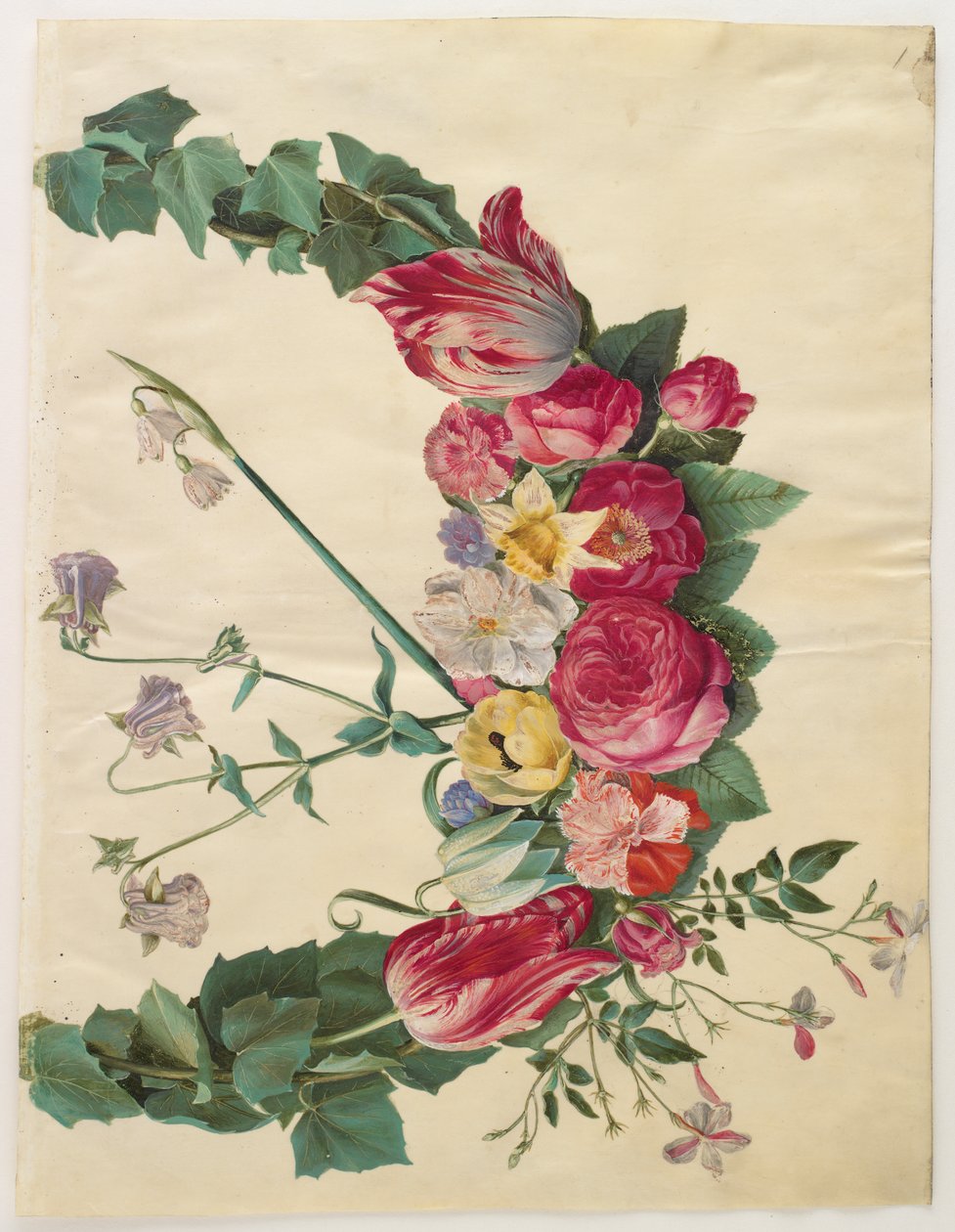 Gottorfer Codex albümünden Flower Garland, c.1650 (parşömen üzerine guaj) by Hans Simon Holtzbecher