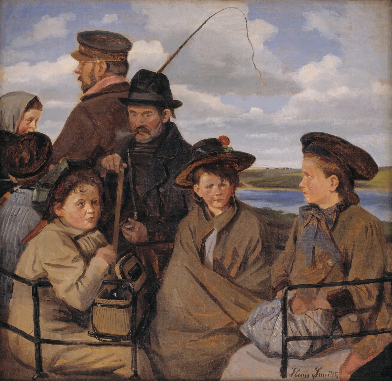 Gündüz vagonunda. sanatçının yeğenleri by Hans Smidth