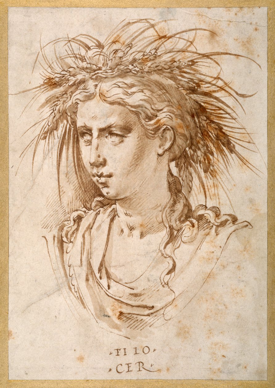 Ceres Başkanı (kağıt üzerine kalem ve kahverengi mürekkep) by Hans Speckaert