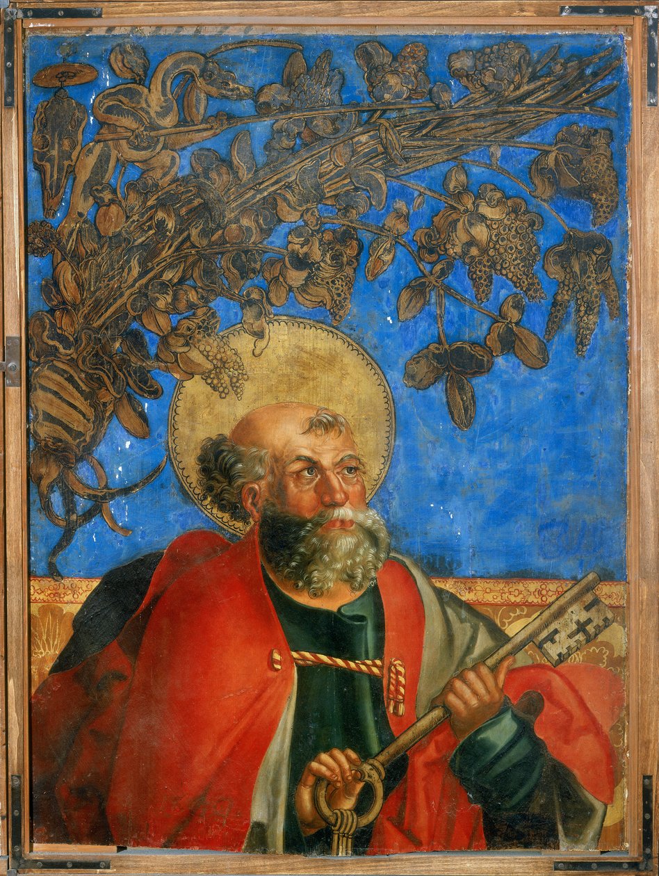 Aziz Petrus, üst bölüm, Aziz Petrus ve Pavlus Hikâyelerinden detay by Hans Suess Kulmbach