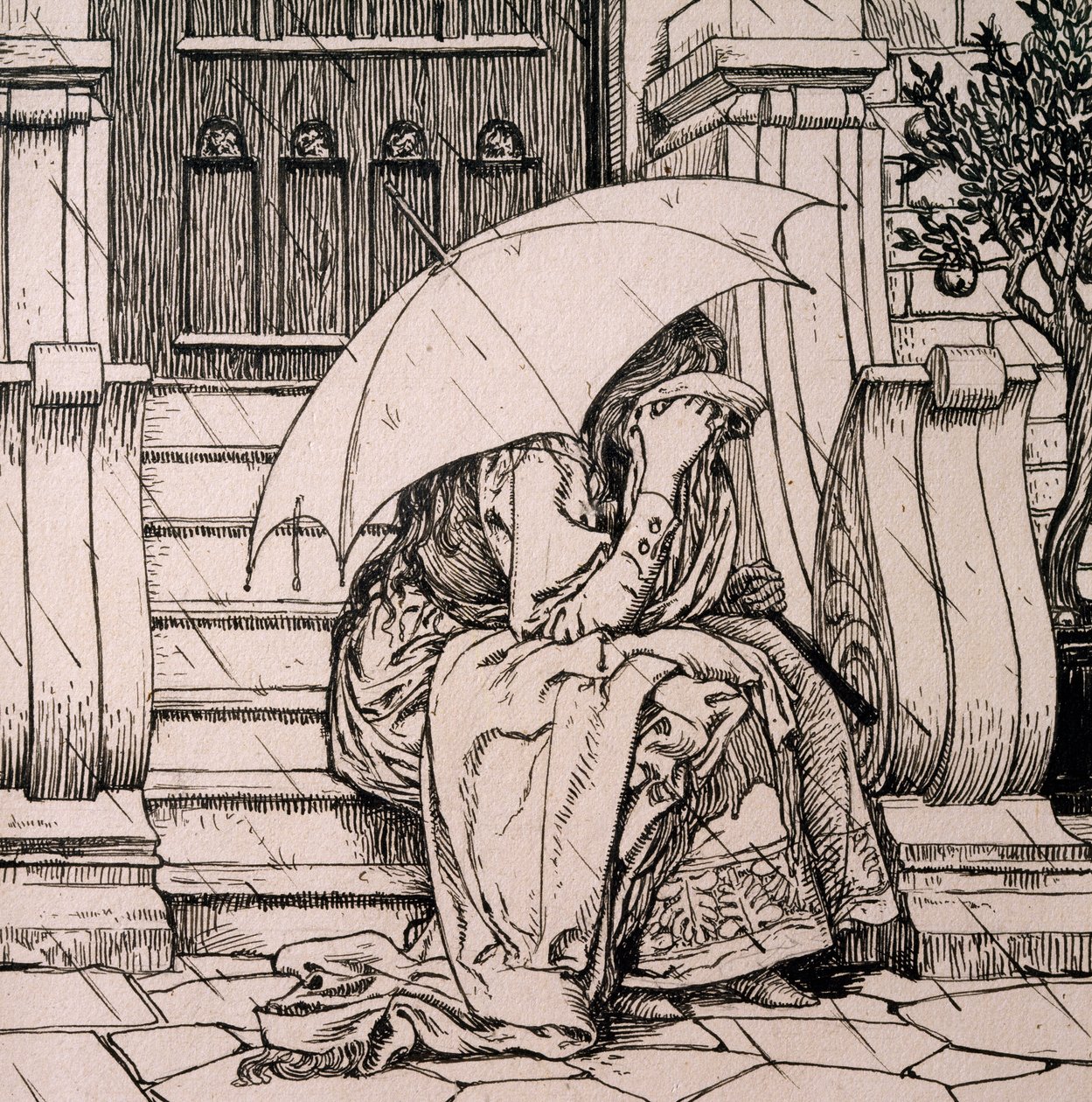 Hans Christian Andersen (1805-1875) tarafından peri masalı için illüstrasyon by Hans Tegner