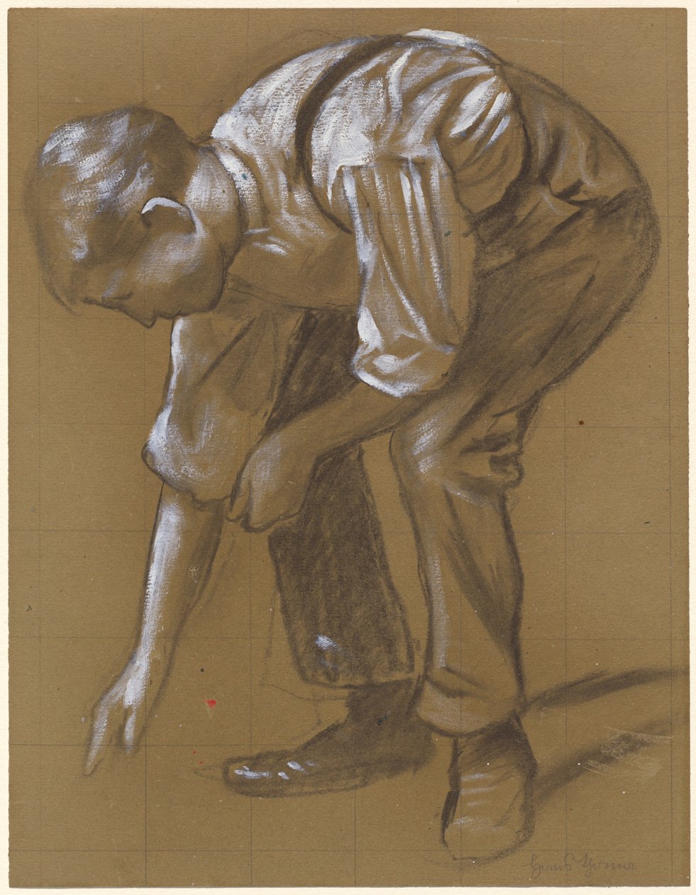 Bir Adam Eğilmiş by Hans Thoma