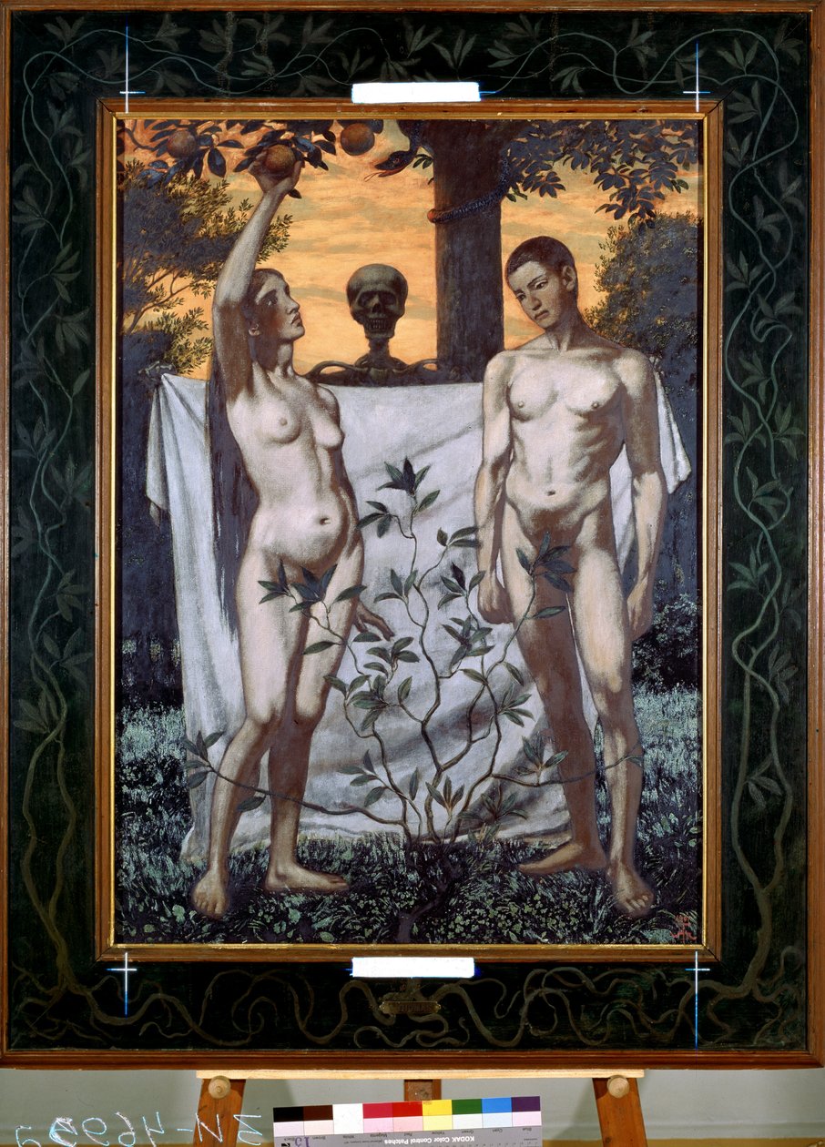 Adem ve Havva (Adem ve Havva). Hans Thoma