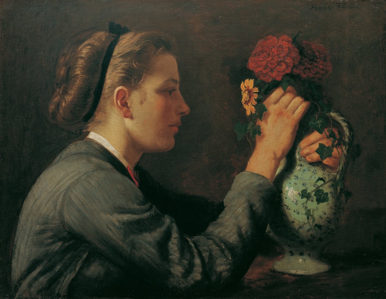 Agathe Thoma, sanatçının kız kardeşi by Hans Thoma