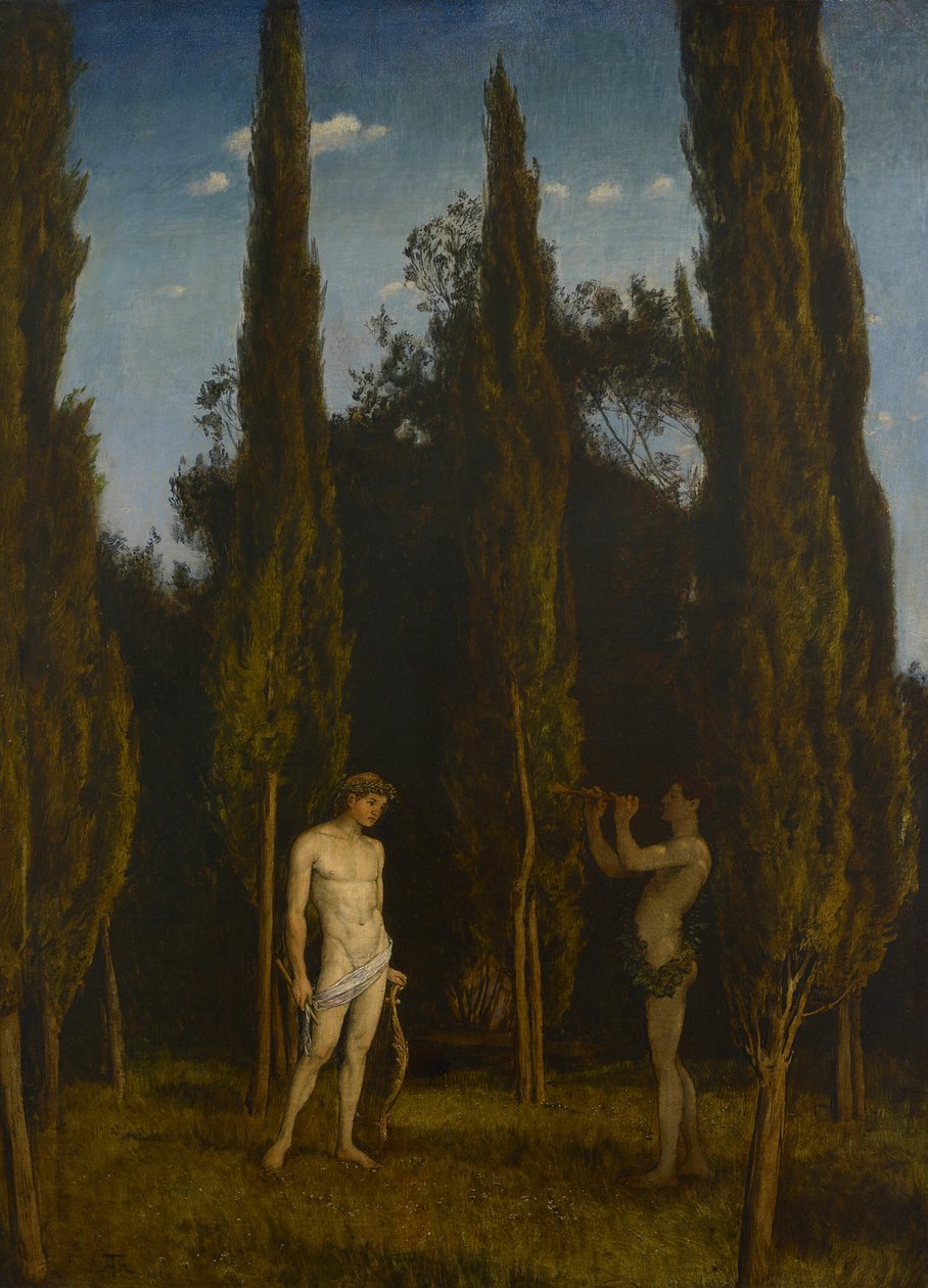 Apollon ve Marsyas by Hans Thoma