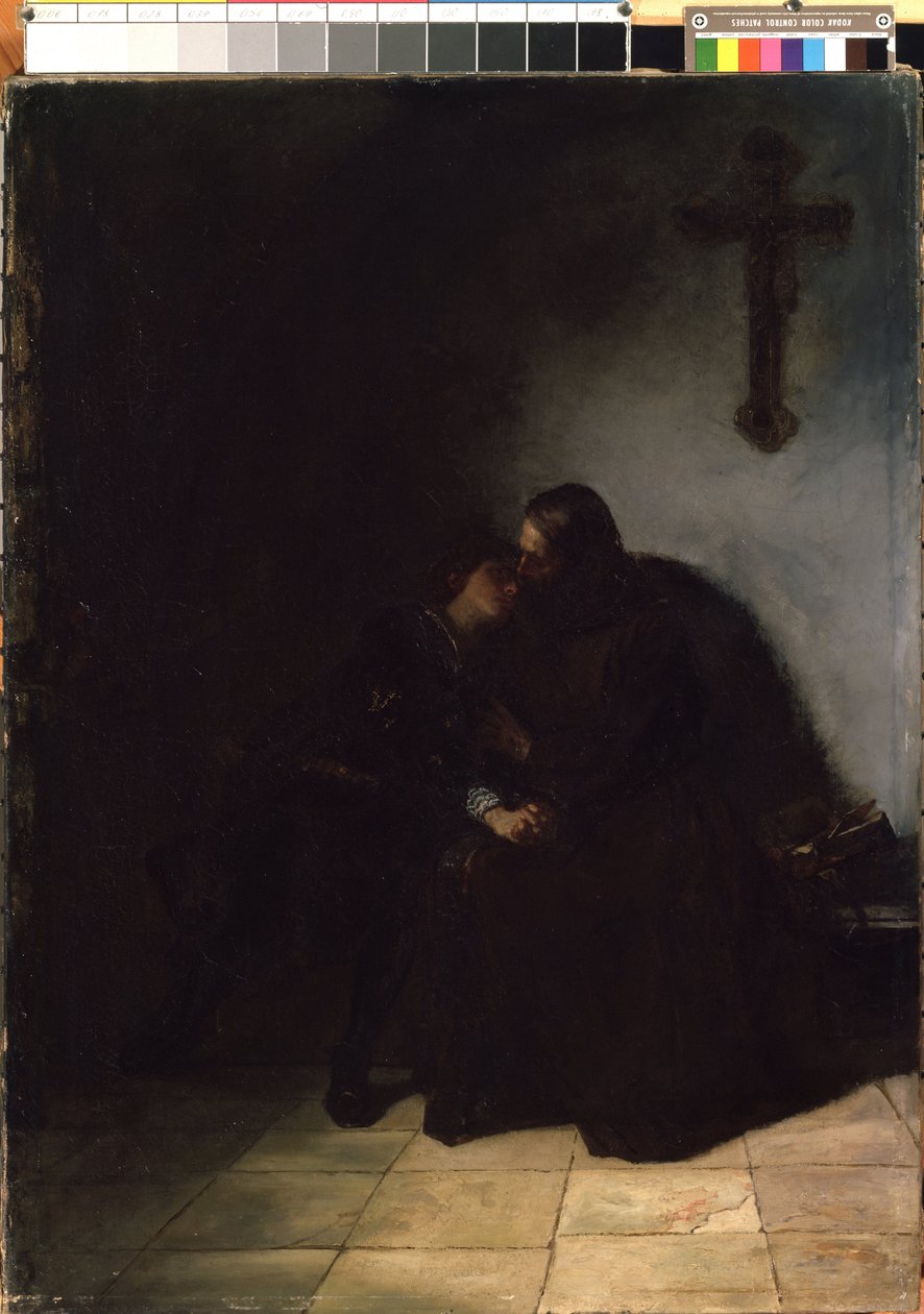 ""Hükümlü veda" (Hükümlü veda) Mahkûmun karısına vedası. Hans Thoma