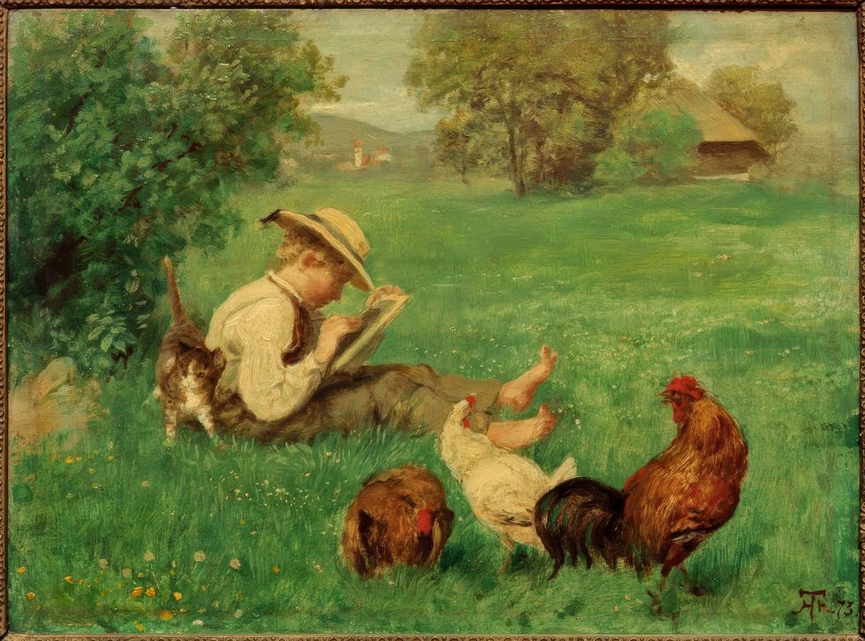 Okuldan sonra. Sanatın Başlangıçları by Hans Thoma