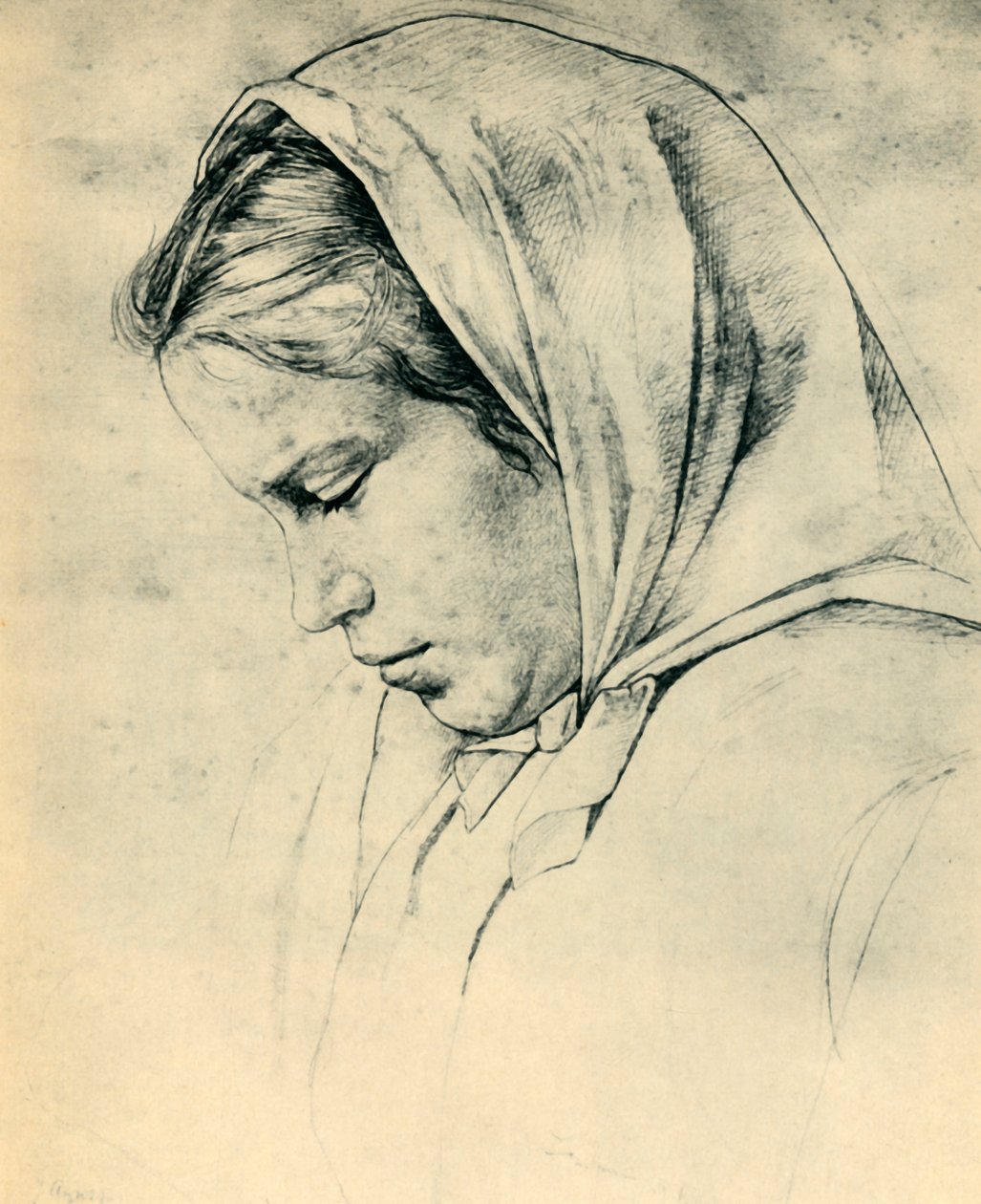 Sanatçıların kız kardeşi Agathe, 1866, 1943. by Hans Thoma