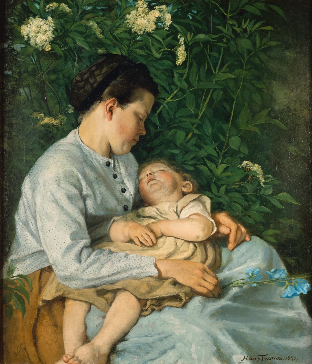 Yaşlı çalıların altında by Hans Thoma