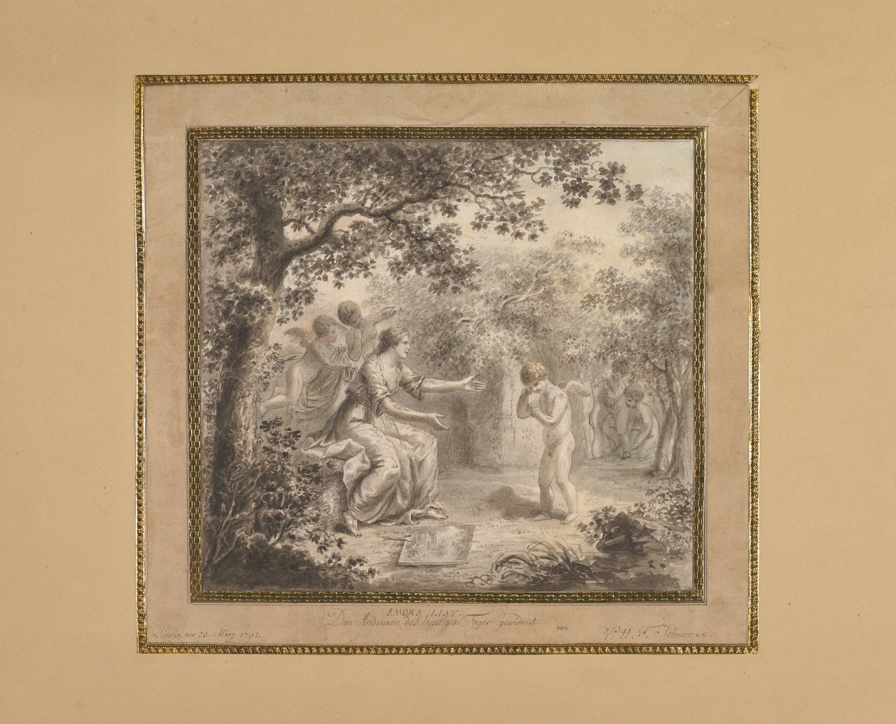 Aşk tanrısının hilesi, 1792. by Hans Veit Friedrich Schnorr von Carolsfeld