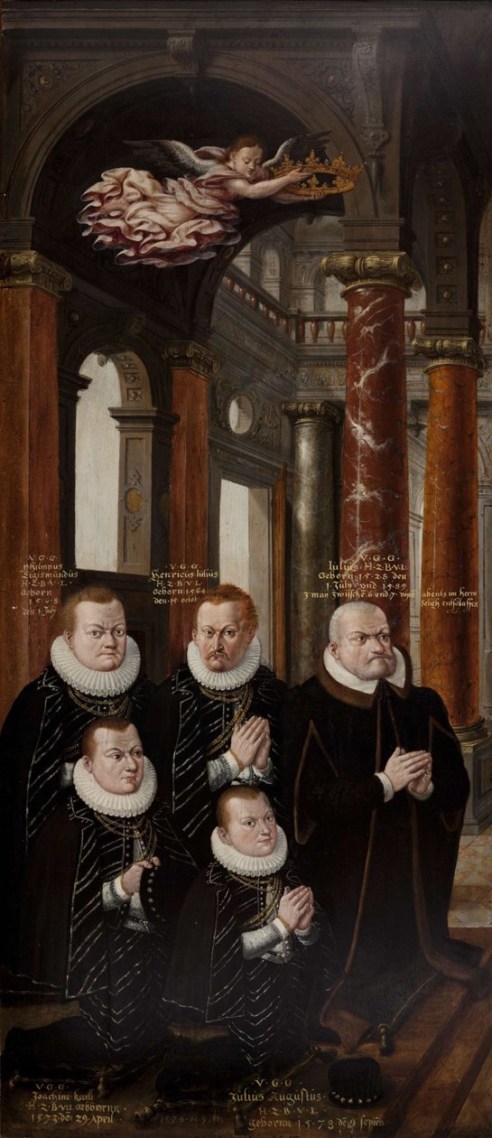 Brunswick-Lüneburg Julius Ailesi ve Brandenburg Hedwig. Epitaph-altarpiece