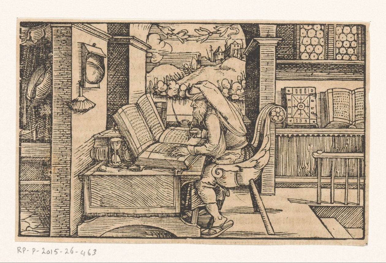 Çiçero, yaptığı çalışmada by Hans Weiditz (II) (attributed to)