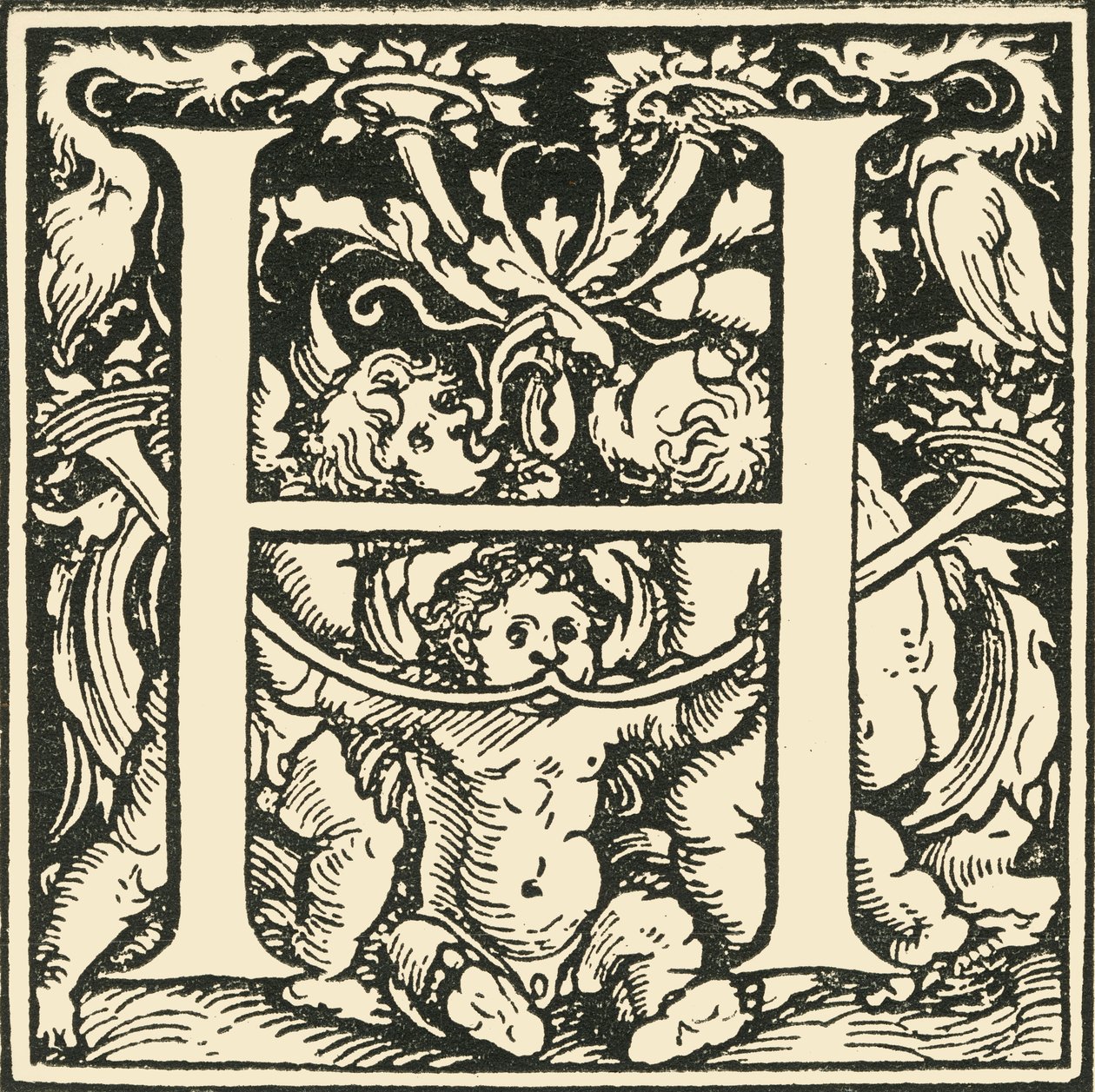H - Bir Alfabe, Hans Weiditz, c1520-1521, 1908. by Hans Weiditz