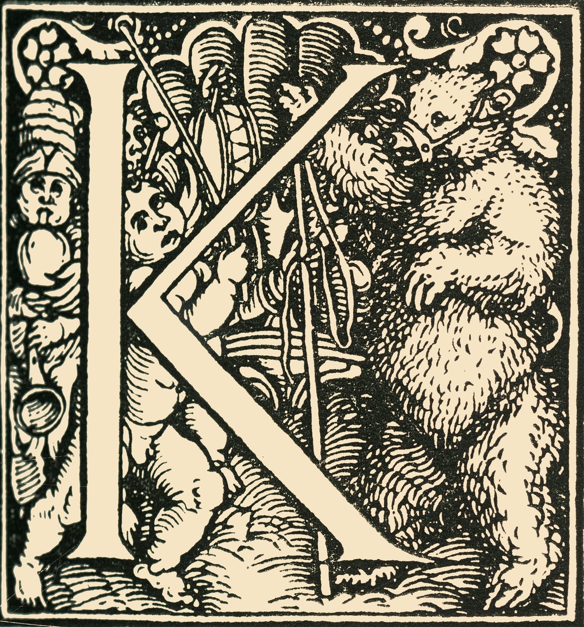 K - Bir Alfabe, Hans Weiditz, c1520-1521, 1908. by Hans Weiditz