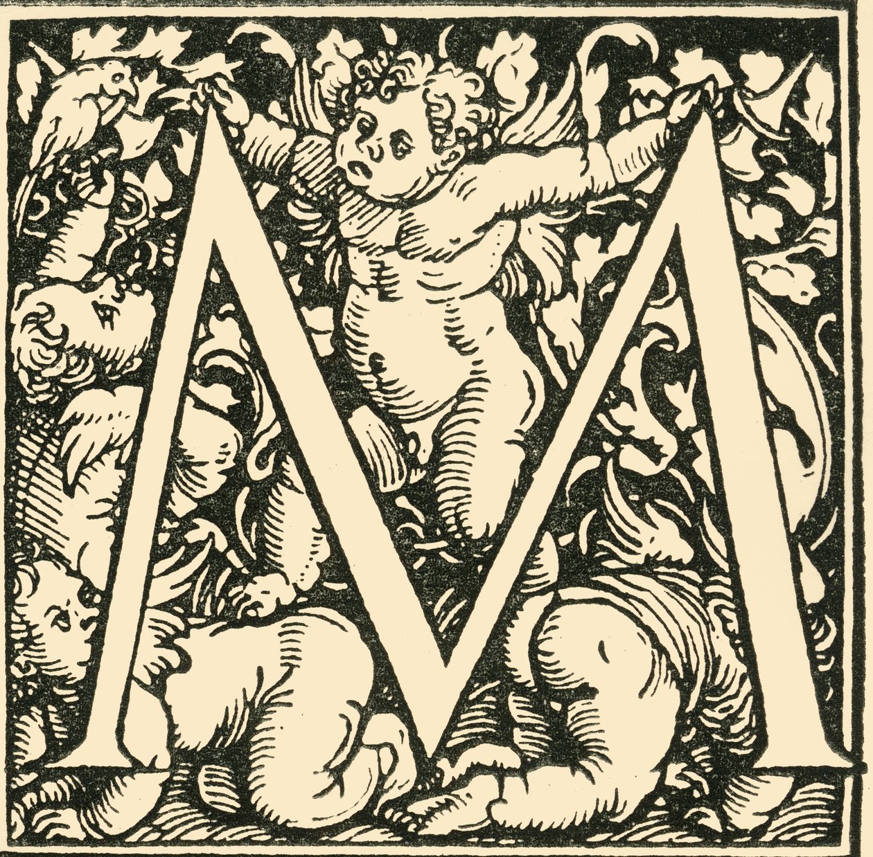 M - Bir Alfabe, Hans Weiditz, c1520-1521, 1908. by Hans Weiditz