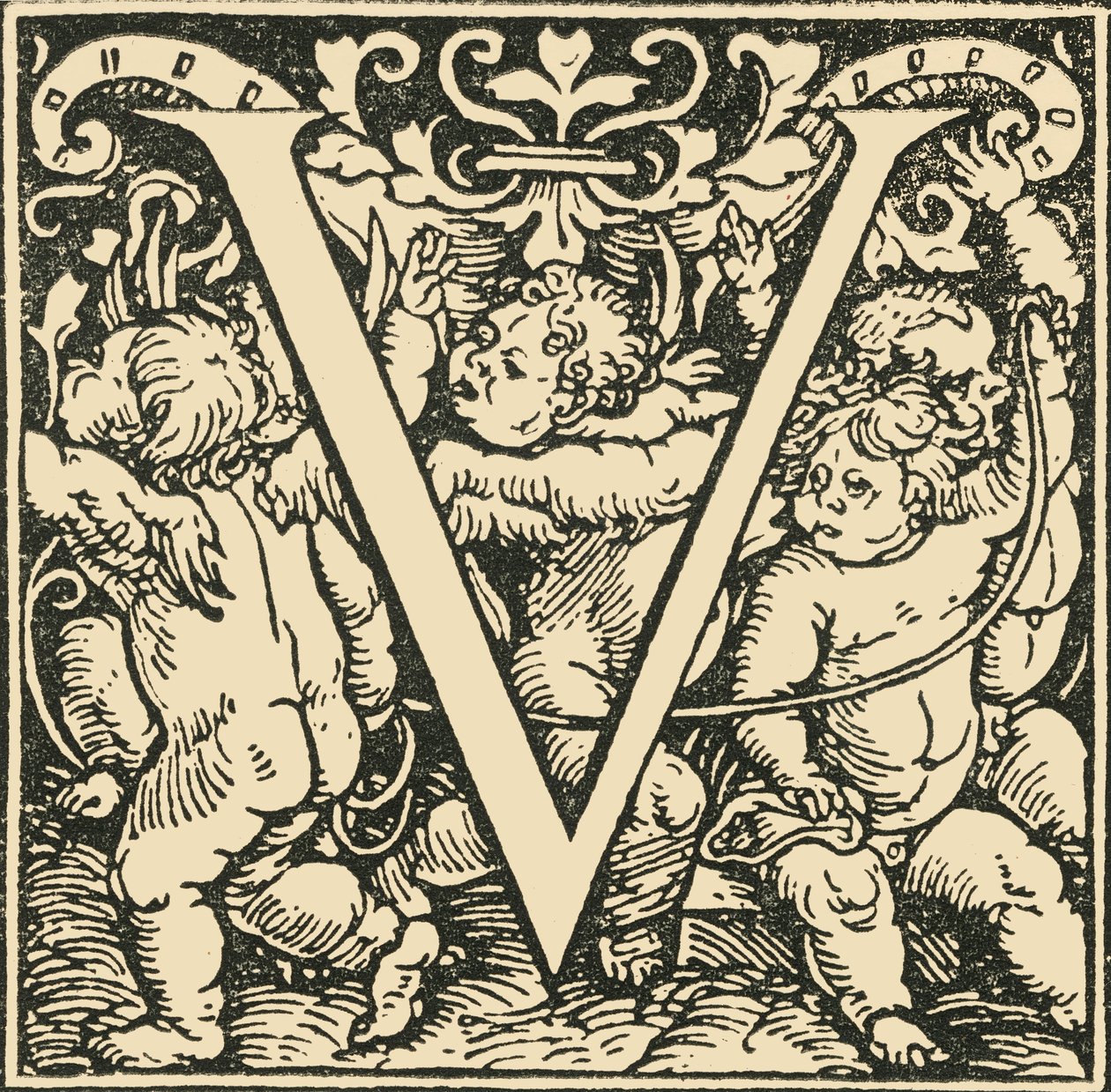 V - Bir Alfabe, Hans Weiditz, c1520-1521, 1908. by Hans Weiditz