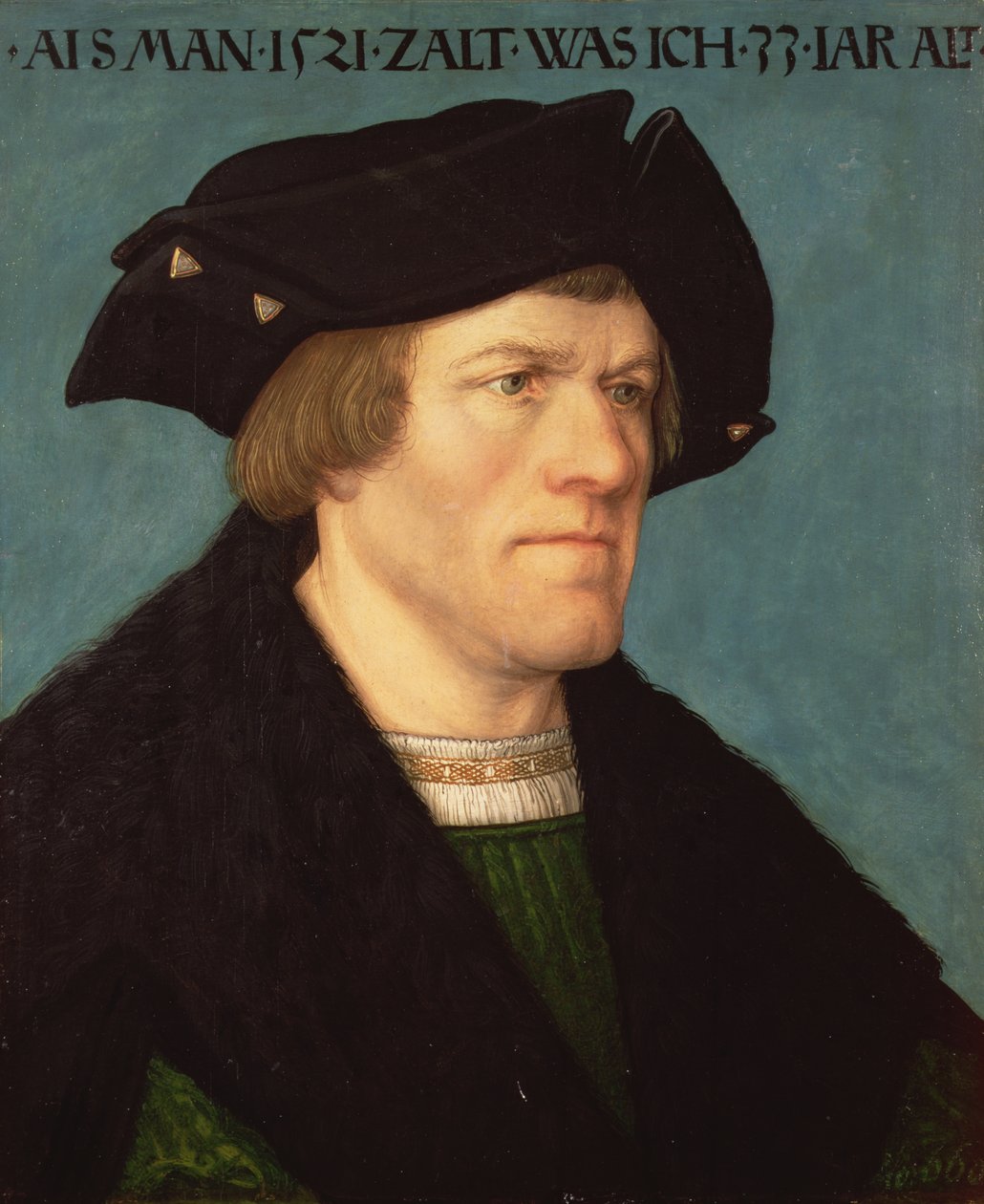 Tıraşlı bir adamın portresi, 1521 (panel) by Hans or Johan Maler
