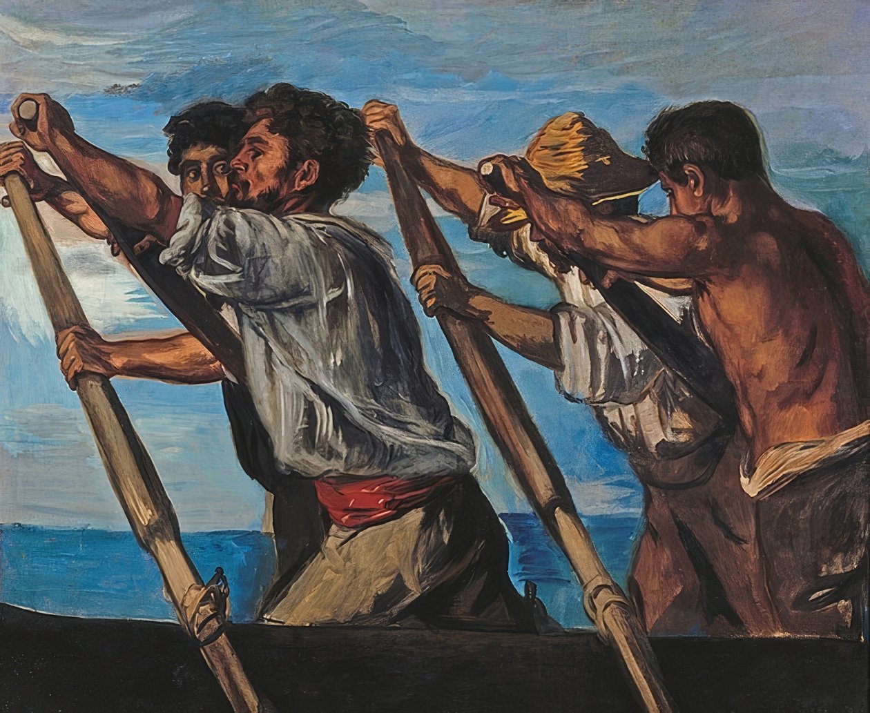 Kürekçiler. 1873 by Hans von Marées