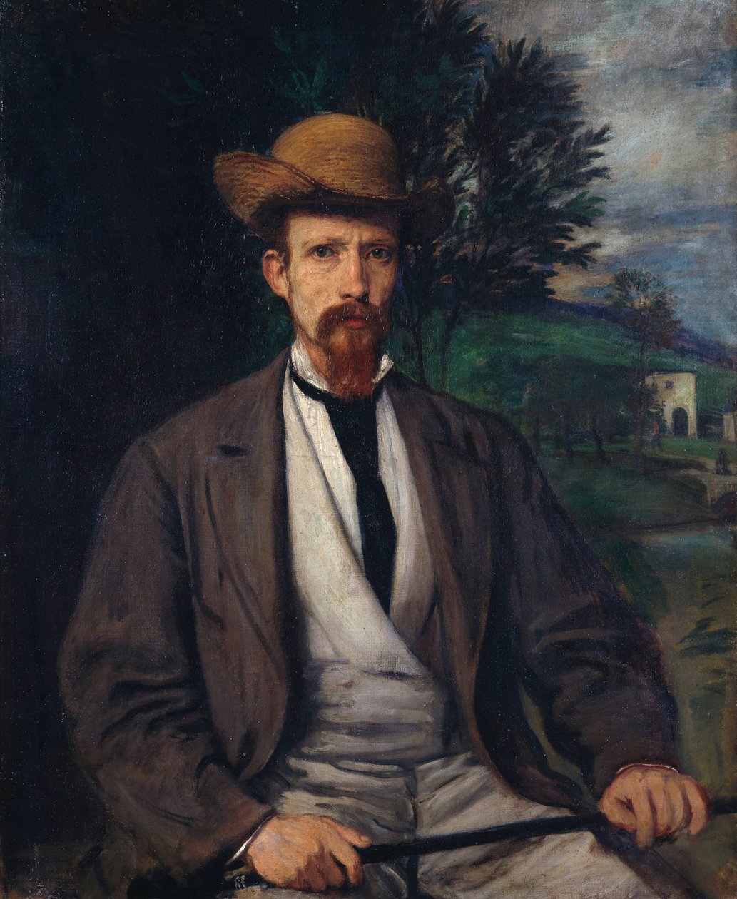 Sarı Şapkalı Otoportre, 1874 by Hans von Marées