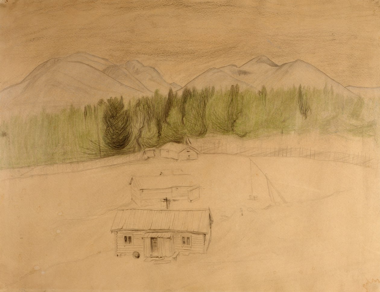 "Dağlarda kış gecesi" taslağı by Harald Oscar Sohlberg
