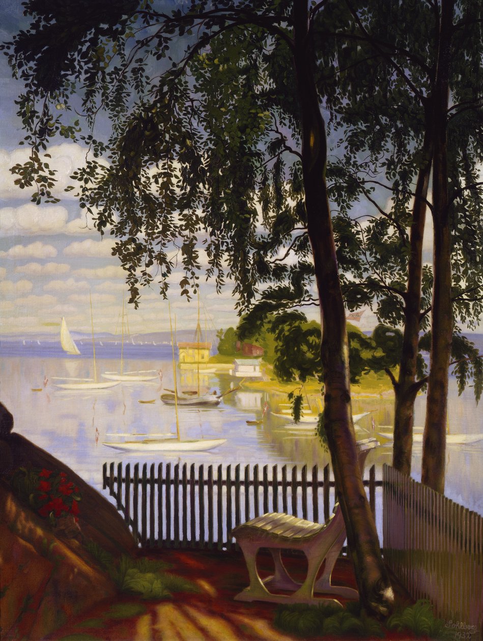 Nærsnes koyunda yaz pazar by Harald Oscar Sohlberg