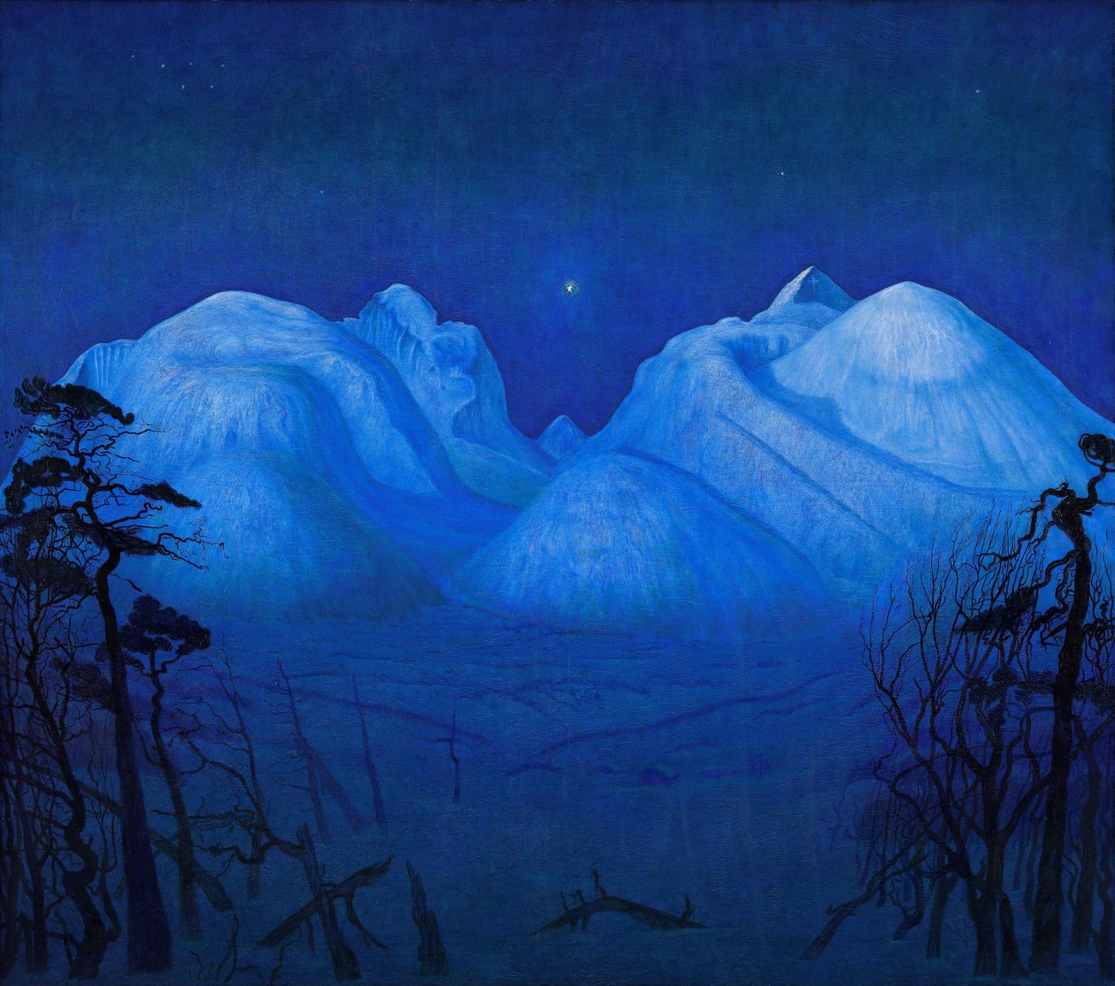 Dağlarda Kış Gecesi by Harald Oscar Sohlberg