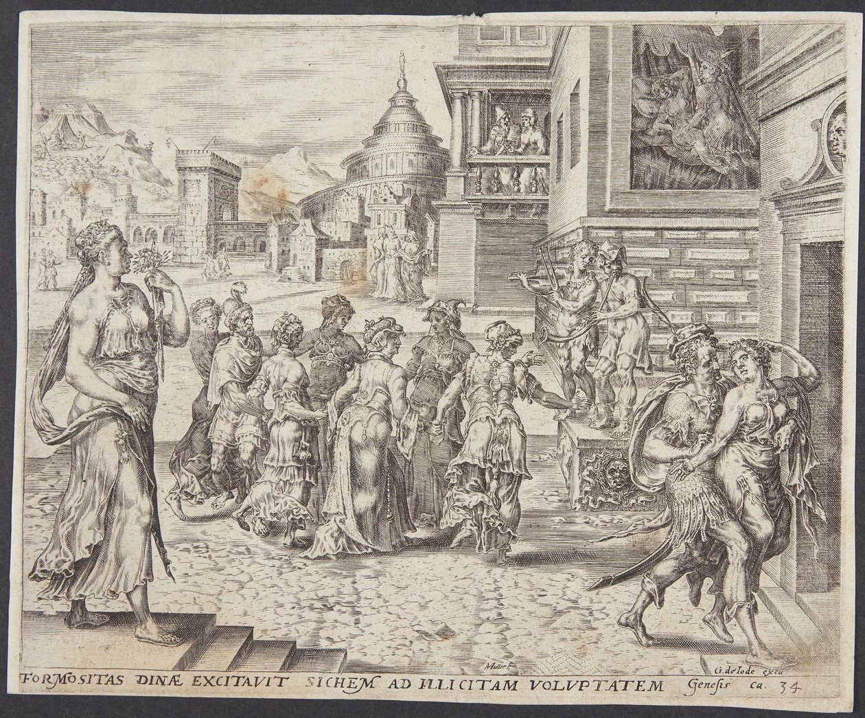 Dinah dışarı çıkıyor ve Shechem tarafından baştan çıkarılıyor by Harmen Jansz. Muller