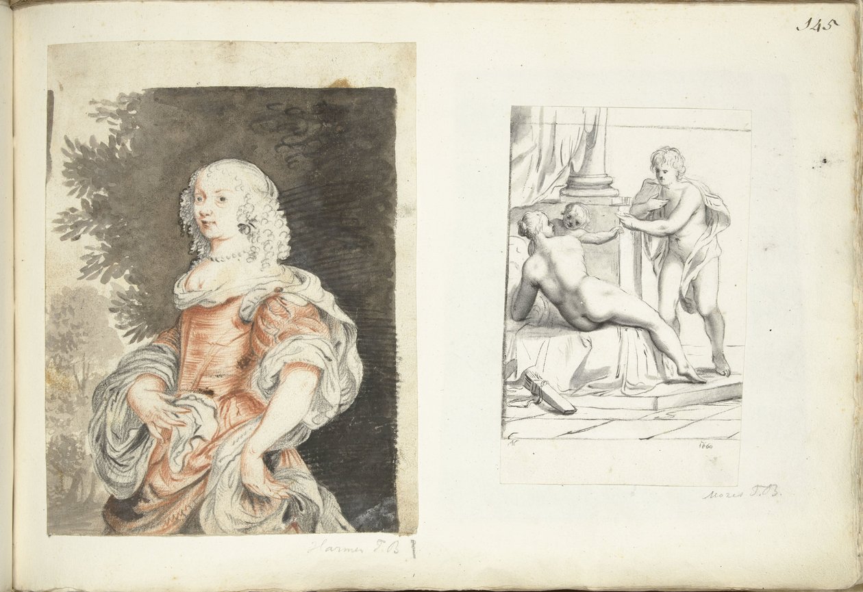 Bir Kadının Portresi ve Venüs, Amor ve Mars by Harmen ter Borch (possibly)