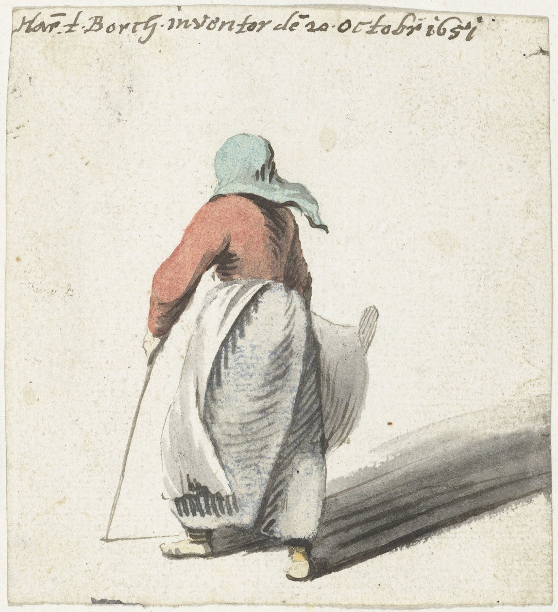 Yürüyen kadın, arkadan by Harmen ter Borch
