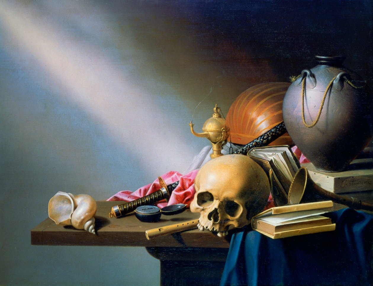 İnsan Hayatının Kibirlerinin Bir Alegorisi, c1640 by Harmen van Steenwyck