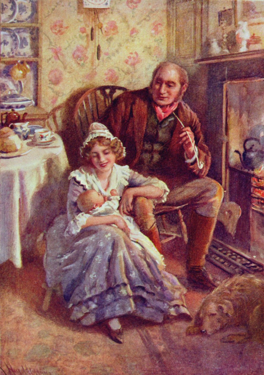 John ve Dot Peerybingle, BW Matz tarafından derlenen 'Dickens'tan Karakter Eskizleri' için illüstrasyon, 1924 by Harold Copping